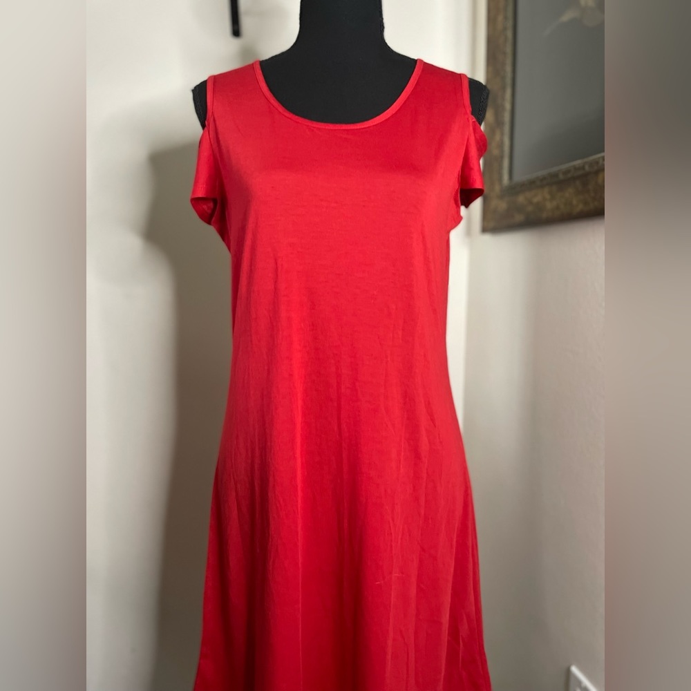 Red midi dress